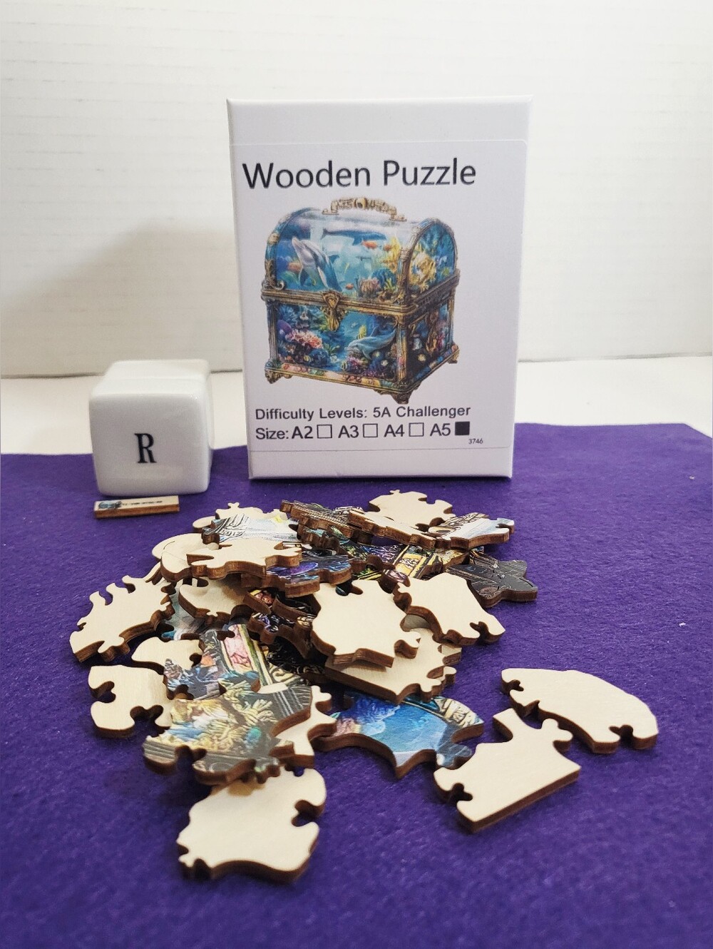 Desktop Ocean Treasure Chest Jigsaw Puzzle Art - With Puzzle Felt